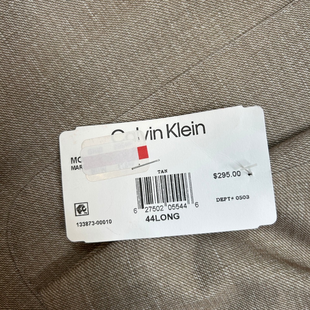 Calvin Klein Slim Fit Sport Coat Mens 44L 44 Tan Infinite Stretch $295 - Picture 6 of 13
